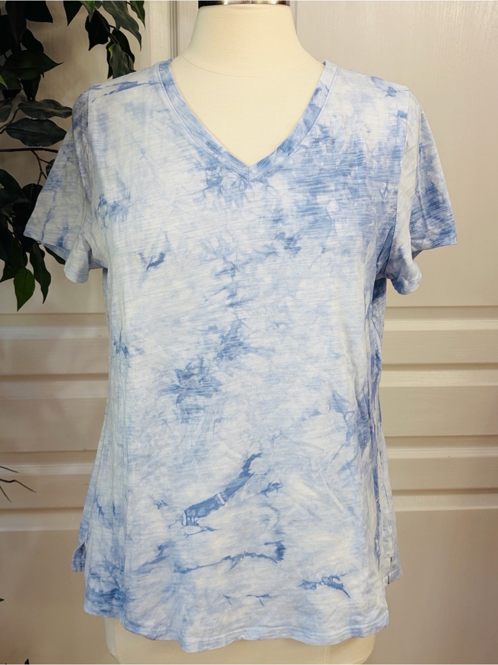 Belle by Kim Gravel Slub Knit Tie Dye ~ Ice Water